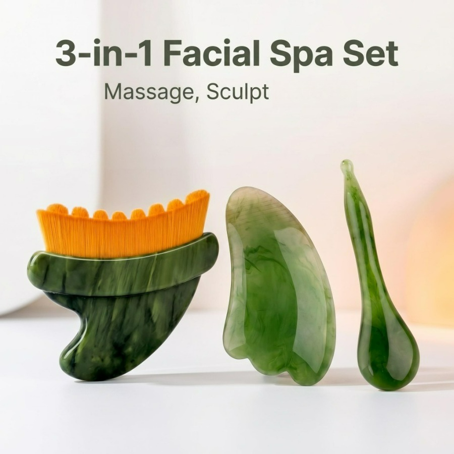 Spa Wellness Locations - 3Pcs Facial Massage Set: Contour Brush