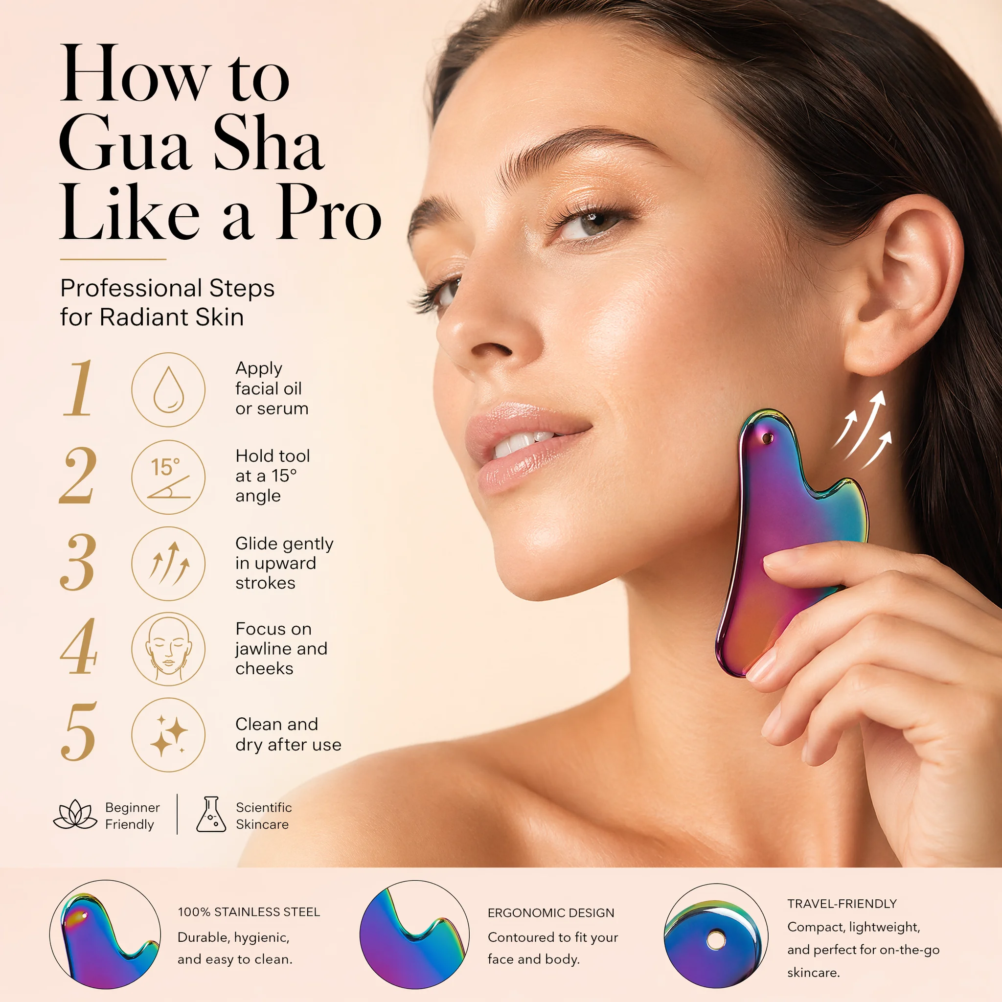1Pcs Stainless Steel Gua Sha B - Relax - Spa & Wellness review and price